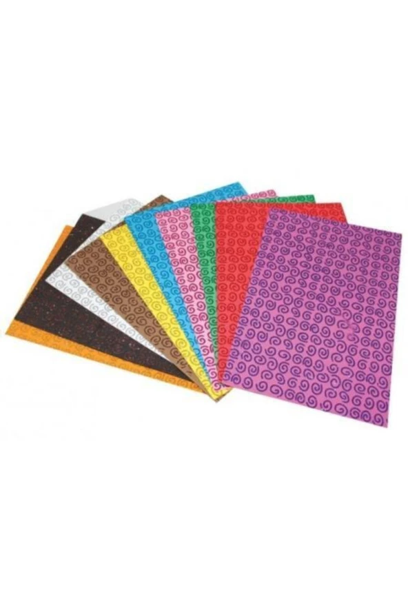 Simli Eva Spiral Desenli 20x30 Cm 10 Renk 2 Mm 10 Lu (1 Paket 10 Adet)