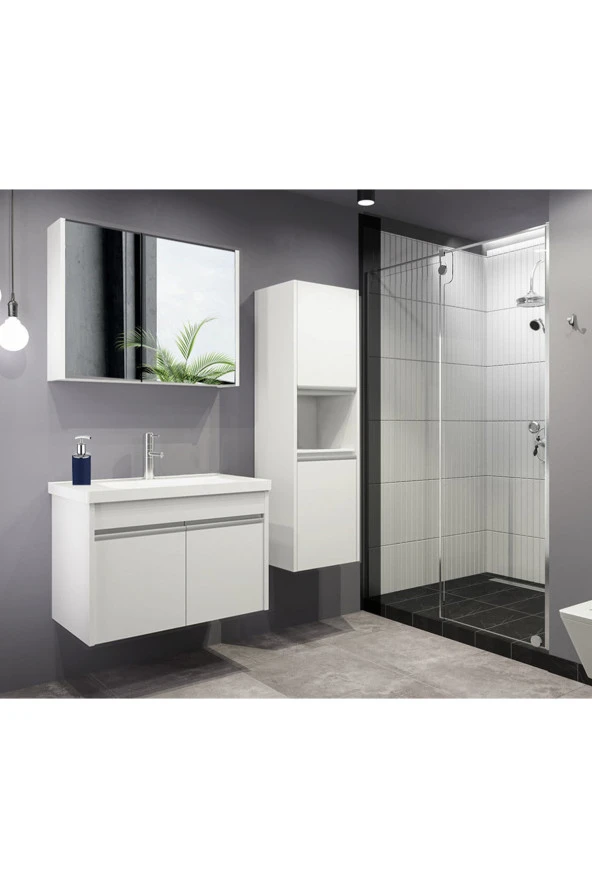 Alfa Banyo Luiza (80 35) 115 Cm Mdf Boy Dolaplı Lavabolu Banyo Dolabı Takımı - 2