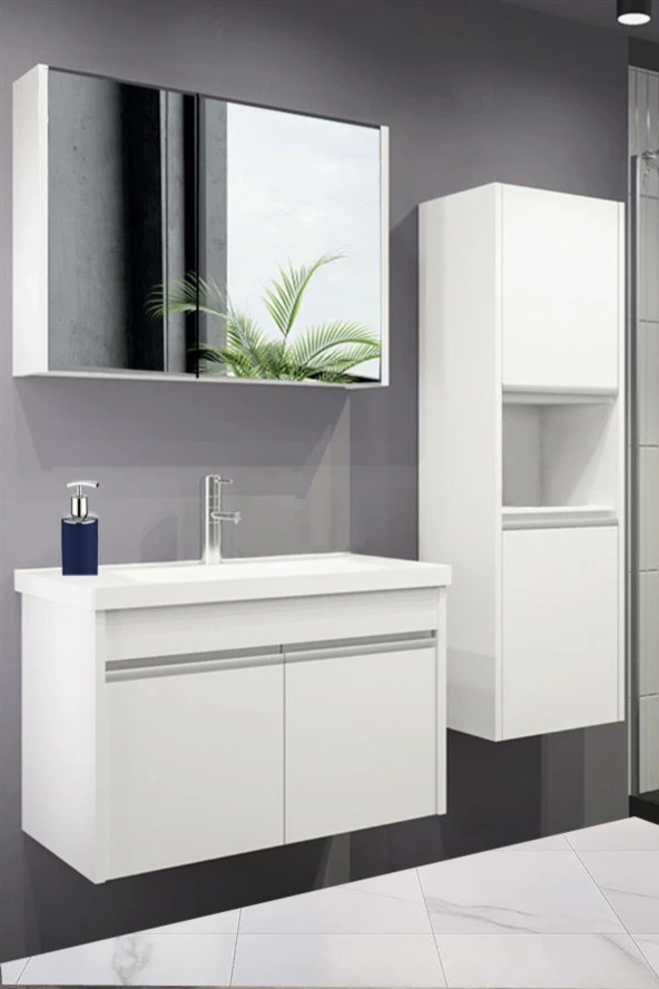 Alfa Banyo Luiza (80 35) 115 Cm Mdf Boy Dolaplı Lavabolu Banyo Dolabı Takımı - 3