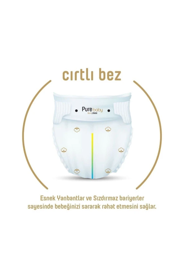 Pure Baby Organik Pamuklu Cırtlı Bez Ekonomik Paket 5 Numara Junior 152 Adet - 2