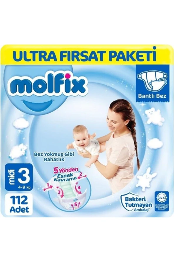 Molfix Bebek Bezi Ultra Fırsat Paketi Midi 3 No 112 Li