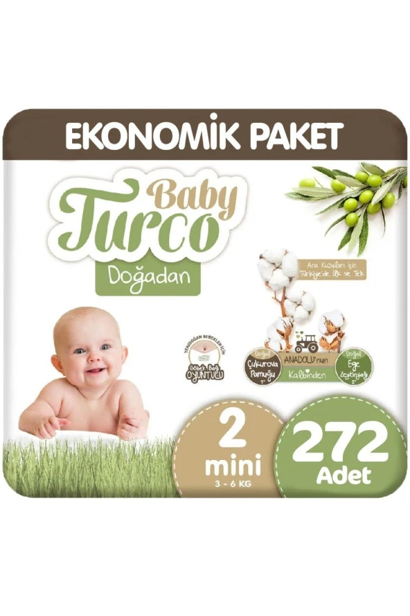 Baby Turco Doğadan 2 Beden Ekonomik 68x4 272 Adet