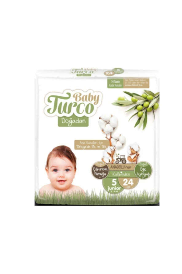 Baby Turco Doğadan 5 Numara Junior 24 Adet 12-25 Kg