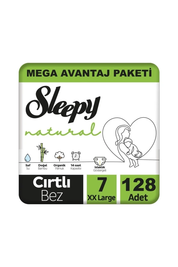 Sleepy Natural Bebek Bezi Mega Avantaj Paketi 7 Numara 20-30 Kg 128 Adet