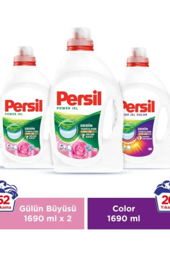 Persil Sıvı Çamaşır Deterjanı 3 X 1690 Ml (78 Yıkama) 2 Gülün Büyüsü + 1 Color