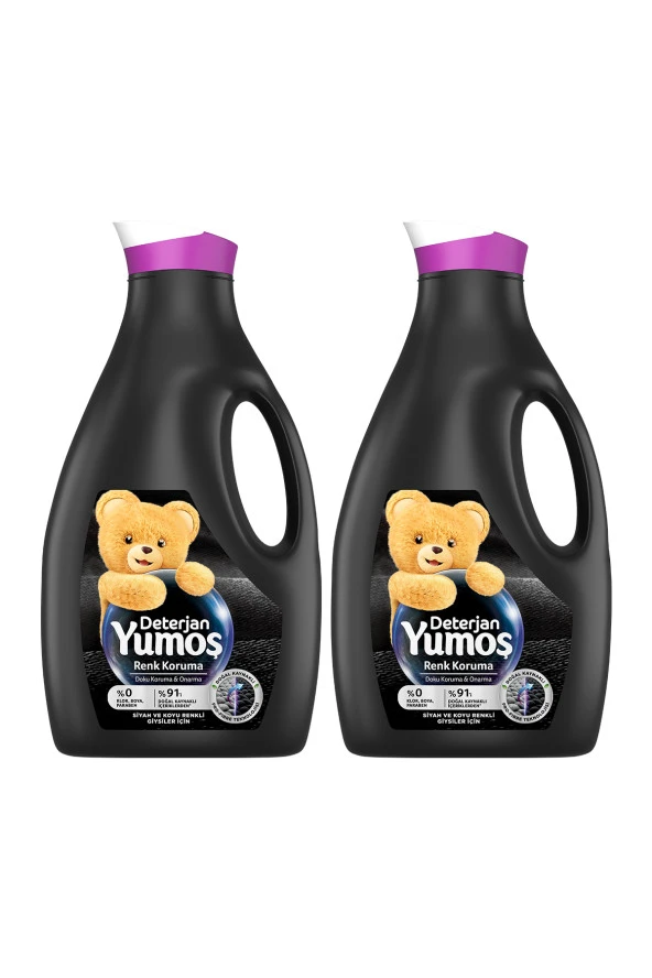 Yumoş Sıvı Bakım Çamaşır Deterjanı Siyah Ve Koyu Renkli Giysiler Için 2520 ml 2 Adet - 2