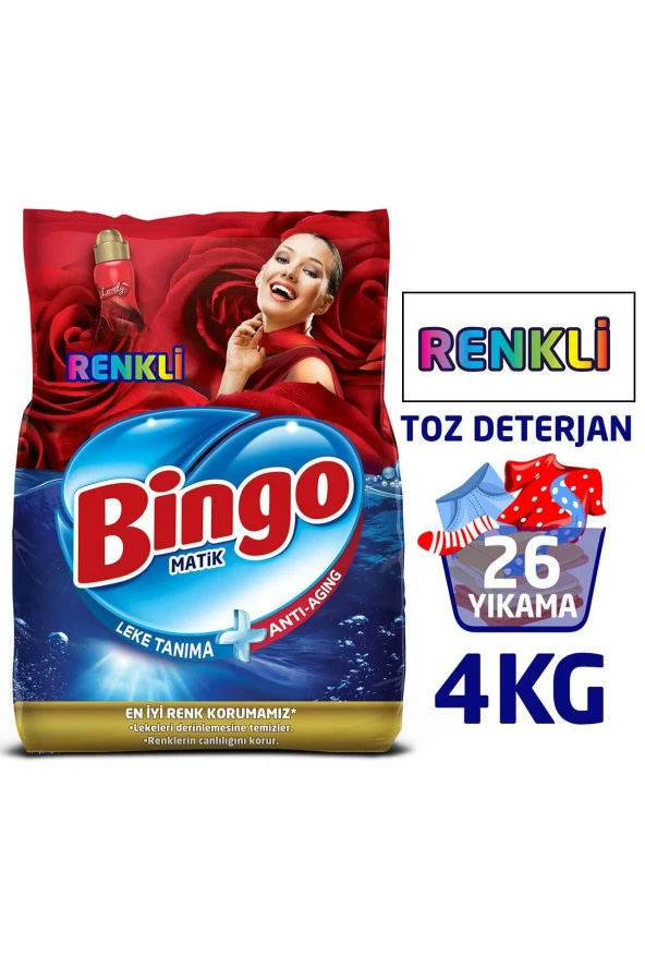 Bingo Renkli Toz Çamaşır Deterjanı 4 kg