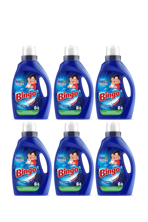 Bingo Sıvı Çamaşır Deterjanı 2145 ml Renkli  Beyaz x 6 Adet
