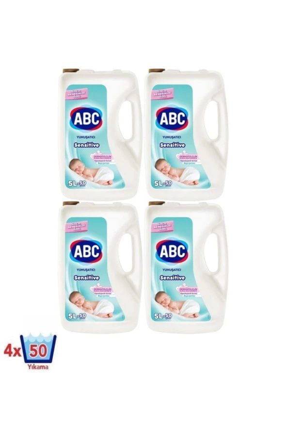 ABC Yumuşatıcı Sensitive 5 Lt 50 Yıkama X 4:200 Yıkama