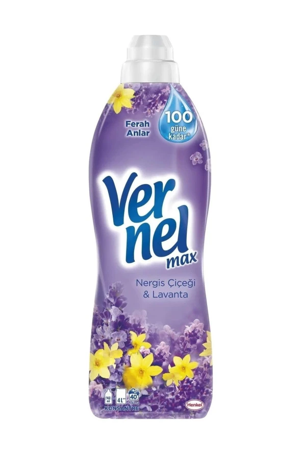 Vernel Max Nergiz Çiçeği&lavanta Konsantre Çamaşır Yumuşatıcı 960 Ml 40 Yıkama 12'li Set