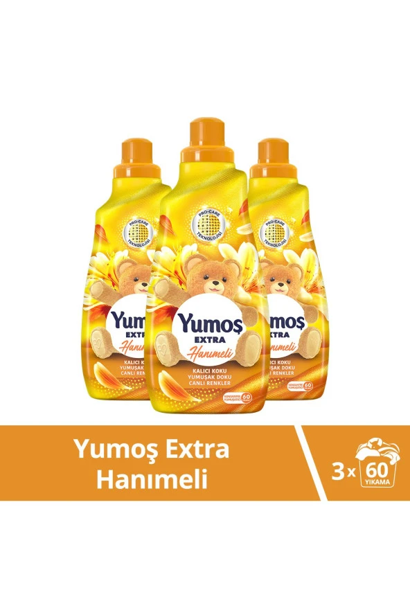 Yumoş Extra Konsantre Çamaşır Yumuşatıcısı Hanımeli 1440 ml 60 Yıkama 3 Adet