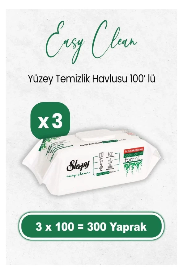 Sleepy Easy Clean Yüzey Temizlik Havlusu 300'LÜ - 1