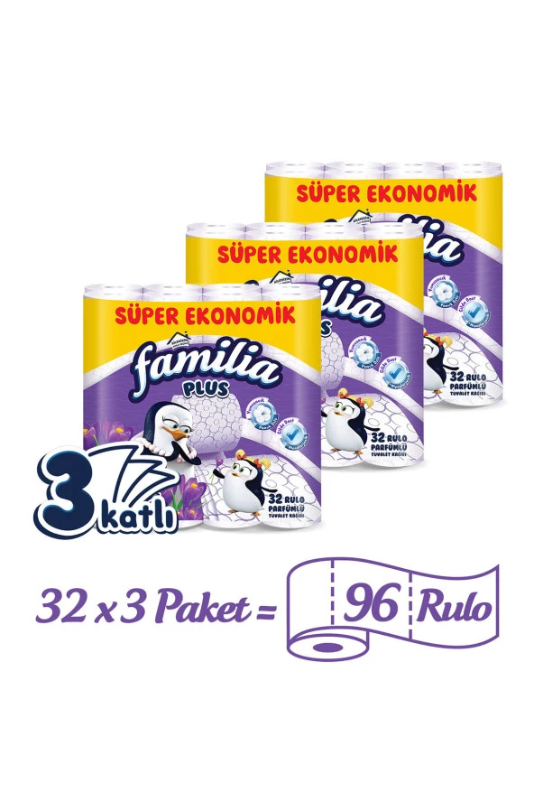 Familia Plus Parfümlü Tuvalet Kağıdı 96 Rulo (32 Rulo X 3 Paket) - 2