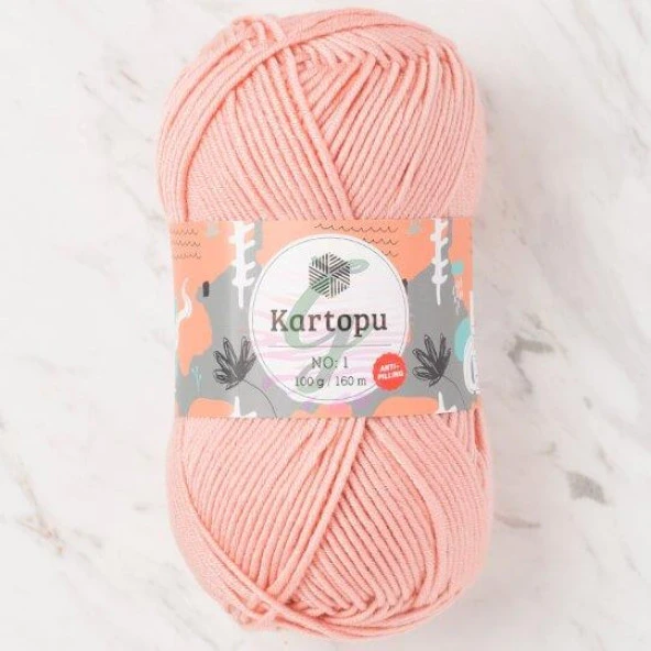 Kartopu No:1 El Örgü İpi 258 Pudra Pembe