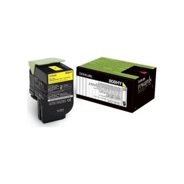 Lexmark (CX410) 80C8HYE Sarı Orjinal Toner Yüksek Kapasiteli - 1