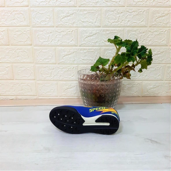 MPone 1368 Mavi-Turuncu Erkek Çocuk Halısaha Futbol Ayakkabı - 7