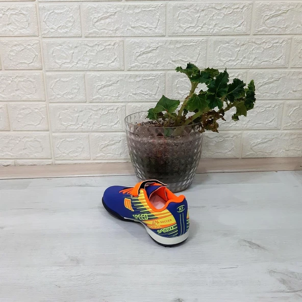 MPone 1368 Mavi-Turuncu Erkek Çocuk Halısaha Futbol Ayakkabı - 6