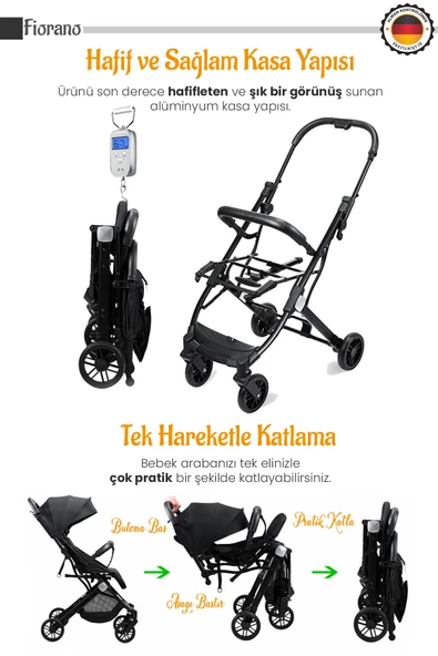 Yeni Doğan Full Set 9 In 1 Lorelli Fiorano Travel Sistem Kabin Bebek Arabası Baby Home 560 Park Yatak Oyun Parkı Beşik - 7