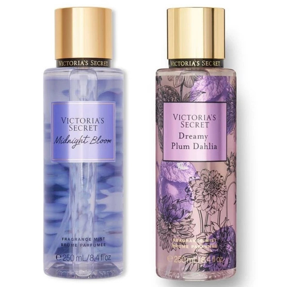 Victoria's Secret Midnight Bloom-Dreamy Plum Dahlia Vücut Spreyi İkili Set