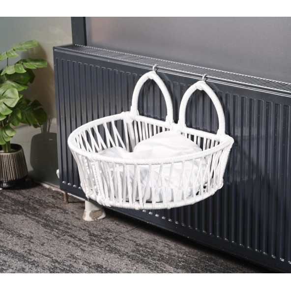 Homedora Perry Kalorifer Askılı Kedi Yatağı Beyaz