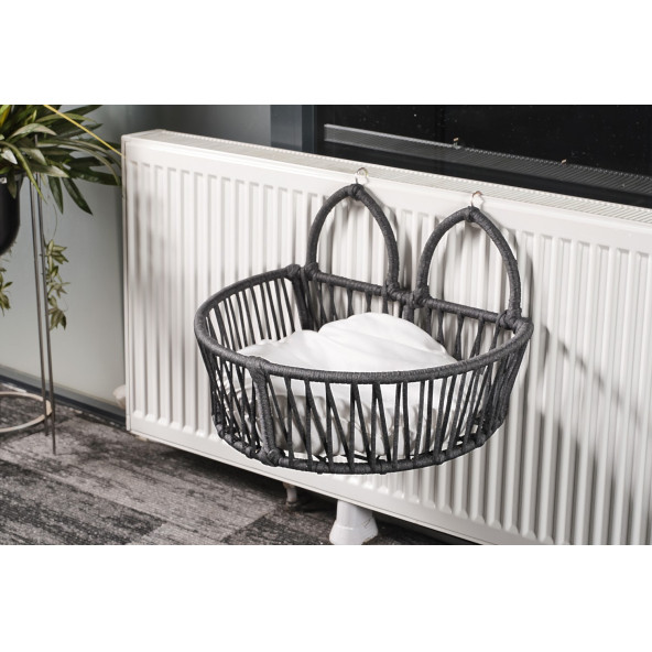 Homedora Perry Kalorifer Askılı Kedi Yatağı Siyah