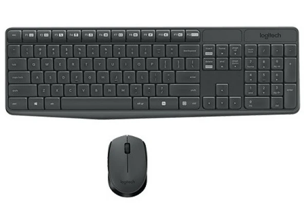 Logitech MK235 Kablosuz Klavye Mouse Seti, Tam Boyutlu Klavye, Sağ ve Sol Elle Kullanıma Uygun Optik İzlemeli Mouse, Sıvı Dökülmesine Dayanıklı, Türkçe Q Klavye, Siyah