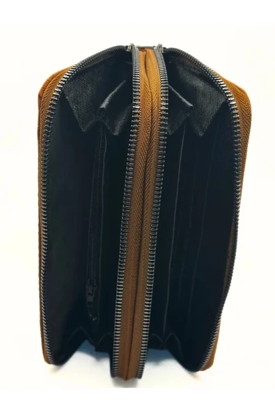 Bagorama COLO Kadın Baskılı Çift Fermuarlı Kartlık Bozuk Para Gözlü Cüzdan - 6