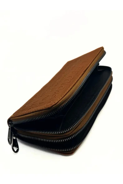 Bagorama COLO Kadın Baskılı Çift Fermuarlı Kartlık Bozuk Para Gözlü Cüzdan - 7