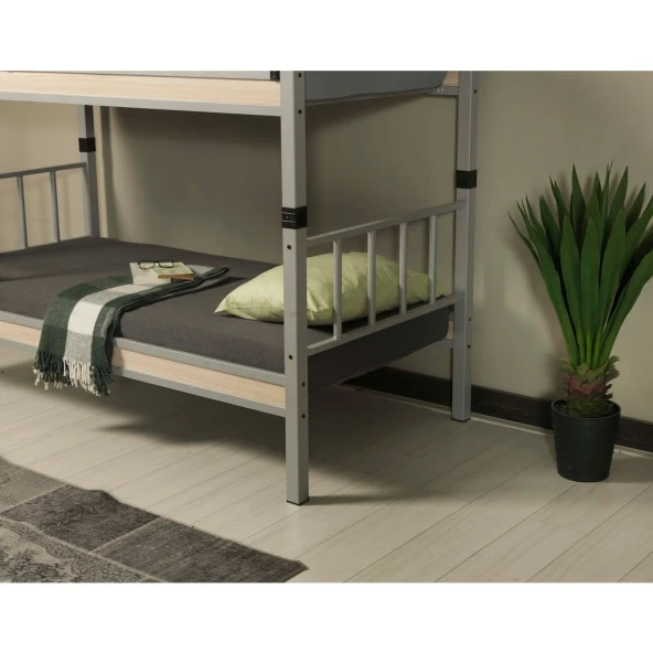 Yurt Genç Çocuk Odası 90x190 ve 90x200 Yatak Ölçülü Metal Ranza - 4