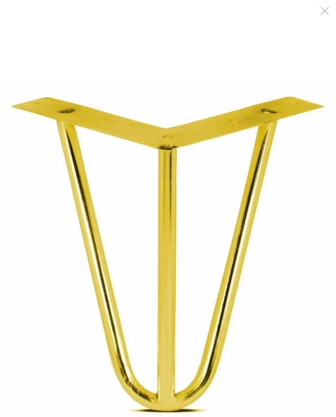 Grande Home Side Metal Ahşap ve Kütük Sehpa Ayağı 15 cm Gold 4 Adet - 2