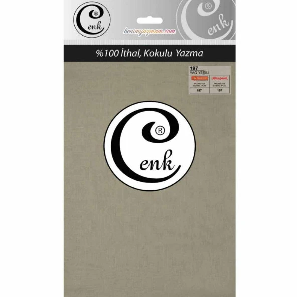 Cenk Poşetli Yazma 100 Cm 197 Yağ Yeşili