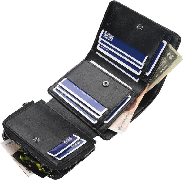 Baellerry Üç Kapılı Deri Çoklu Kart Cüzdanı Kısa Erkek Kartlık - 2