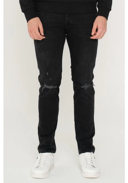 JACK JONES Glenn Model Slim Fit Erkek Kot Pantolon 12251356 - Resim 4