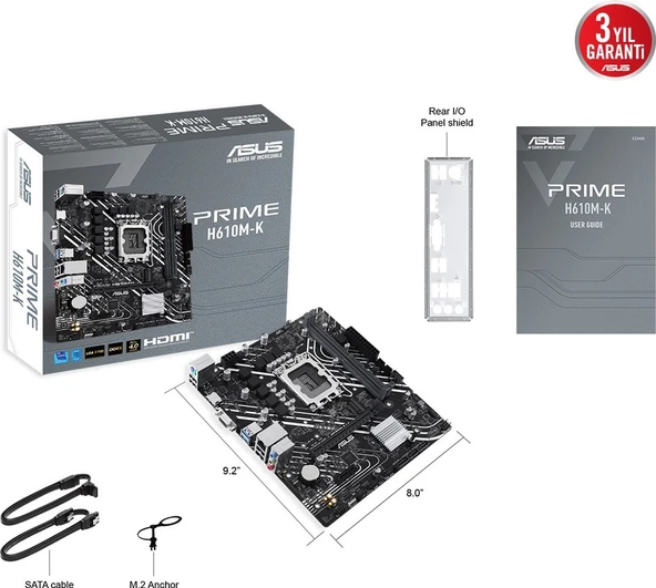 ASUS PRIME H610M-K Intel H610 5600 DDR5 LGA1700 mATX (PRIME H610M-K) - 7