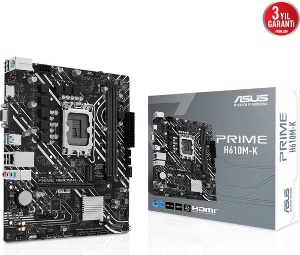 ASUS PRIME H610M-K Intel H610 5600 DDR5 LGA1700 mATX (PRIME H610M-K)