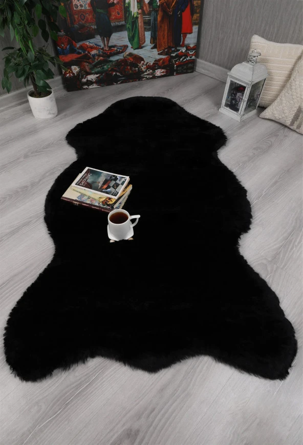 Tavşan Tüyü Dekoratif Ultra Yumuşak Post Peluş Kaymaz Halı - 7