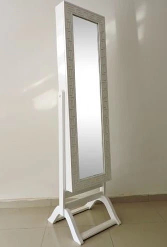 Ayna 17724 Takı Dolap Boy Kayın-MDF Gövde Parlak Koyu BEYAZ Natüre Klasik Elyapım - 3