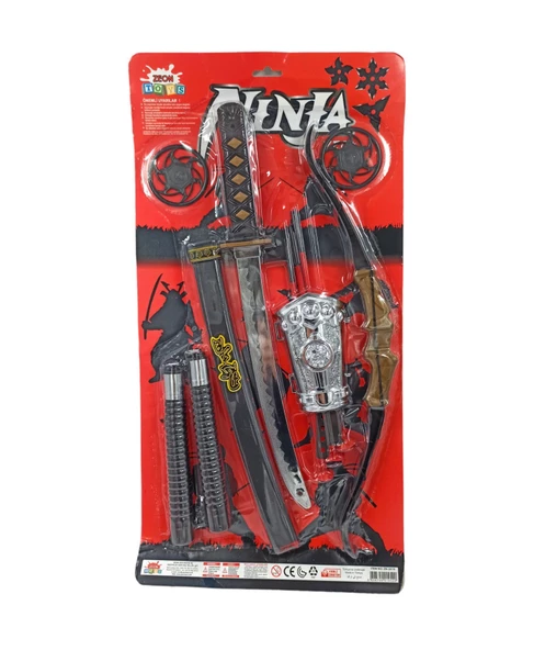 Oyuncak Ninja Samuray Kılıcı, Ok Yay ve Mınçıkası Samuray Kılıcı