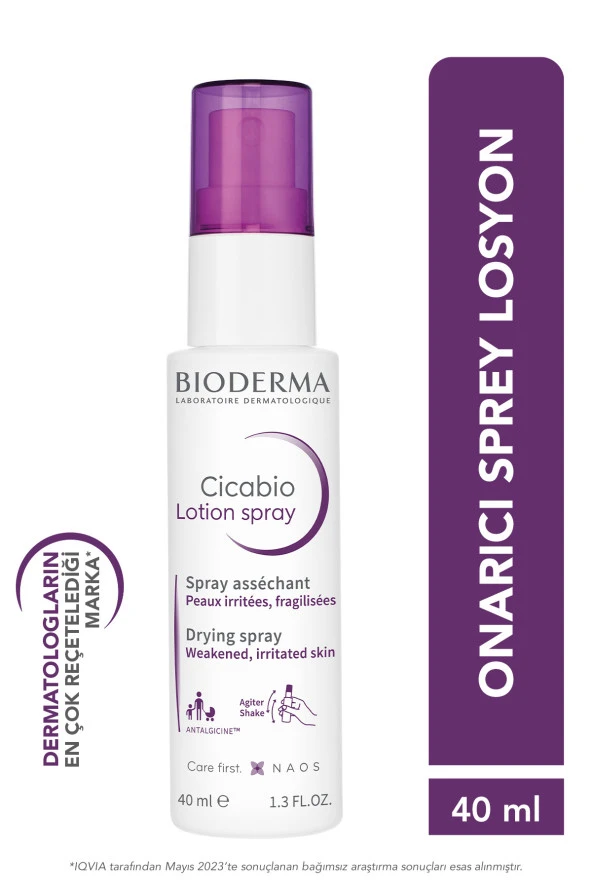 BIODERMA Cicabio Lotion Hasar Görmüş Ciltler için Kurutucu Sprey Losyon, Yetişkin ve Çocuk 40 ml 3701129800225