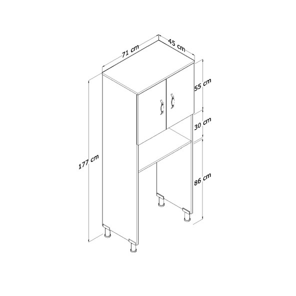 Esmopa Mobilya Çok Amaçlı Banyo Çamaşır Makinası Dolabı - 5