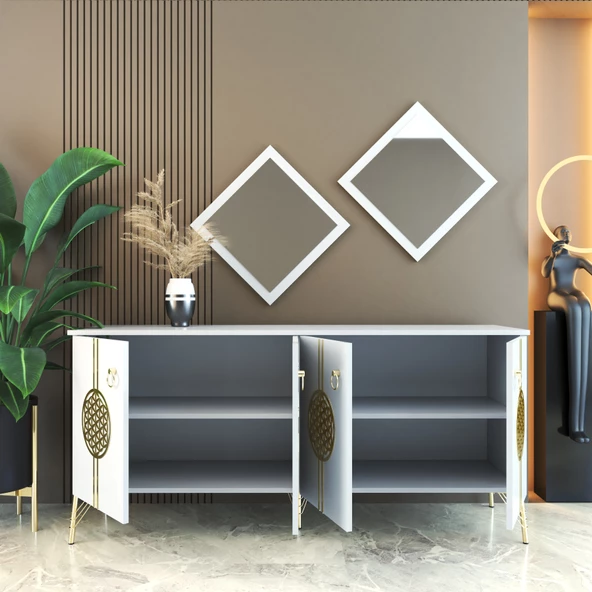 Elegant 171 Beyaz-Gold Konsol - 3