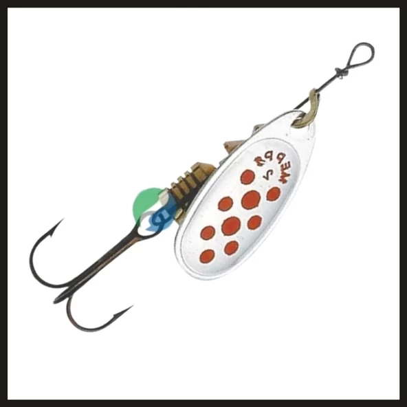 Uyguna-Yakala Gümüş/kırmızı Noktalı No:2 Mepps Comet-ÖKŞ.050 - Resim 2