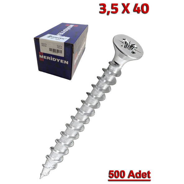 Meridyen Sunta Vidası 3.5X40 (500 Adet)