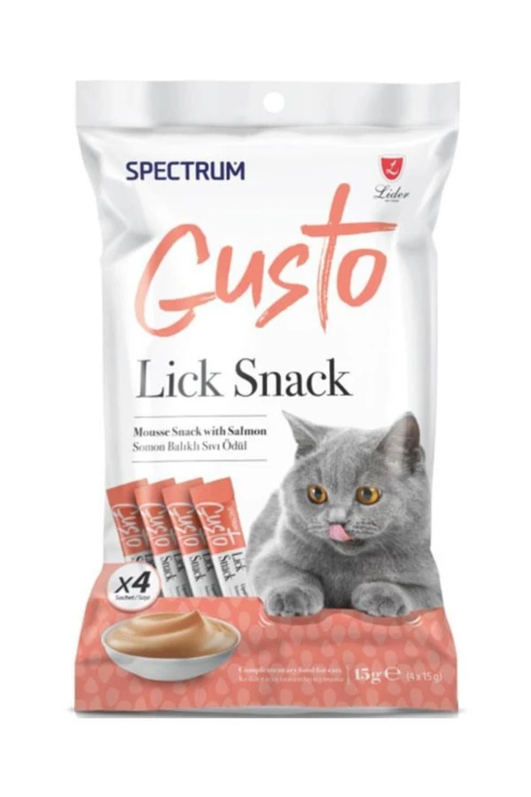 Spectrum Gusto Lick Snack Somon Sıvı Kedi Ödülü 4x15gr