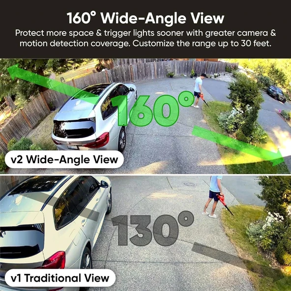 Wyze Floodlight Kamera v2, 2K HD Dış Mekan Güvenlik Kamerası - Siyah - 4