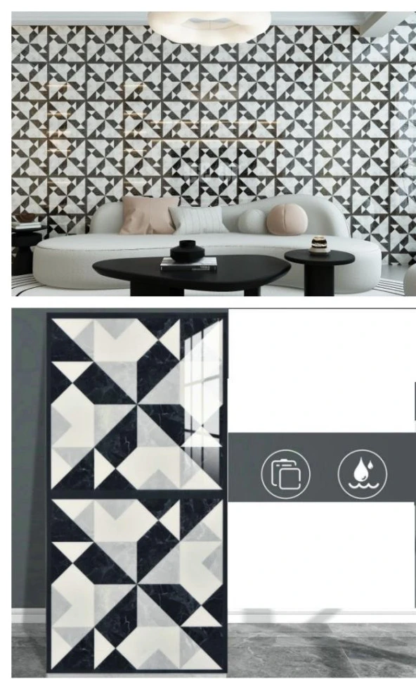 60x30cm Shiny Çizgili Geometrik Yapışkanlı Karavan Prefabrik Banyo Wc Duvar Kaplama Paneli