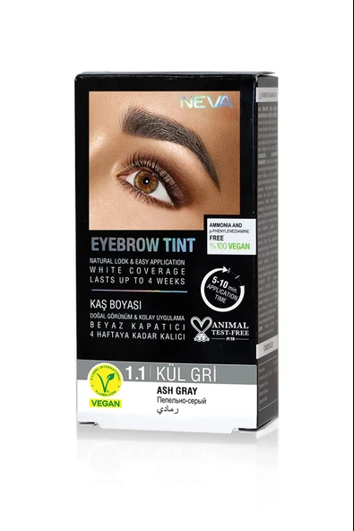 NevaEyebrow Tınt Kaş Boyası 15ml (vegan) 1.1 Küllü Gri