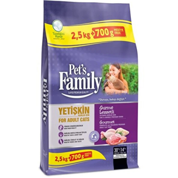 Pets Famıly Kedı Kedı Maması Yetıskın Gurme 2500 Gr+700 Gr - 2
