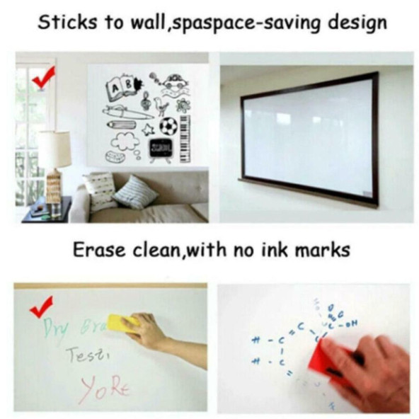 Beyaz Yazı Tahtası 45 X200 cm Duvara Yapışan Yapışkanlı Beyaz Yazı Tahtası Sticker Board - 3
