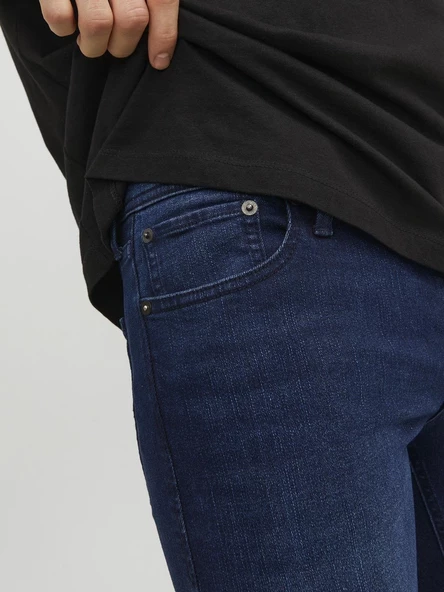 JACK JONES Glenn Model Erkek Dar Kesim Kot Pantolon 12237358 - Resim 6